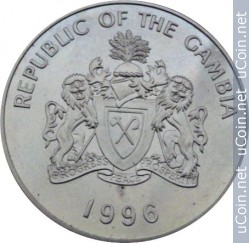 ÐонеÑа > 10 далаÑи, 1996 - ÐÐ°Ð¼Ð±Ð¸Ñ (70 Ð»ÐµÑ Ñо Ð´Ð½Ñ ÑÐ¾Ð¶Ð´ÐµÐ½Ð¸Ñ ÐоÑÐ¾Ð»ÐµÐ²Ñ ÐлизавеÑÑ II) - obverse