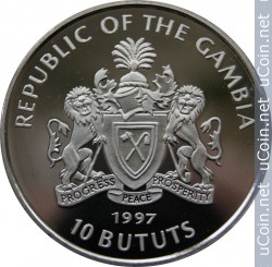 ÐонеÑа > 10 бÑÑÑÑов, 1997 - ÐÐ°Ð¼Ð±Ð¸Ñ (ÐаÑиÑа моÑÑкой жизни) - obverse