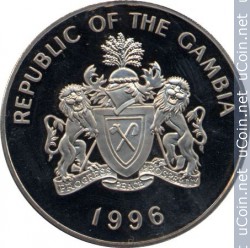 ÐонеÑа > 1 далаÑи, 1996 - ÐÐ°Ð¼Ð±Ð¸Ñ (Ðод ÑÑÑÑ
коÑолей) - obverse