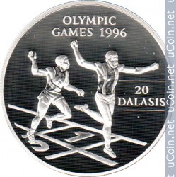 ÐÐ¾Ð½ÐµÑÐ° > 20Â Ð´Ð°Ð»Ð°ÑÐ¸, 1994 - ÐÐ°Ð¼Ð±Ð¸Ñ  (XXVI Ð»ÐµÑÐ½Ð¸Ðµ ÐÐ»Ð¸Ð¼Ð¿Ð¸Ð¹ÑÐºÐ¸Ðµ ÐÐ³ÑÑ, ÐÑÐ»Ð°Ð½ÑÐ° 1996) - reverse