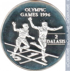 ÐÐ¾Ð½ÐµÑÐ° > 2Â Ð´Ð°Ð»Ð°ÑÐ¸, 1996 - ÐÐ°Ð¼Ð±Ð¸Ñ  (XXVI Ð»ÐµÑÐ½Ð¸Ðµ ÐÐ»Ð¸Ð¼Ð¿Ð¸Ð¹ÑÐºÐ¸Ðµ ÐÐ³ÑÑ, ÐÑÐ»Ð°Ð½ÑÐ° 1996) - reverse