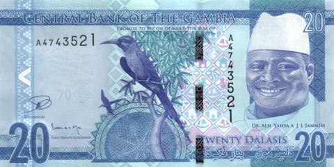 ÐнеÑний вид 20 (двадÑаÑи) гамбийÑкиÑ
далаÑи (авеÑÑ)