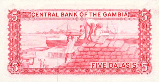 ÐбÑаÑÐ½Ð°Ñ ÑÑоÑона банкноÑÑ Ðамбии номиналом 5 ÐалаÑи