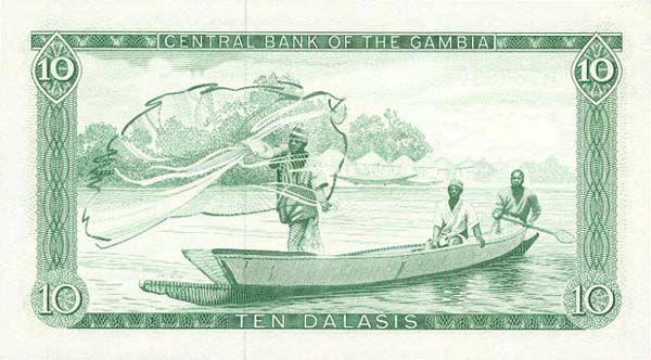 ÐбÑаÑÐ½Ð°Ñ ÑÑоÑона банкноÑÑ Ðамбии номиналом 10 ÐалаÑи