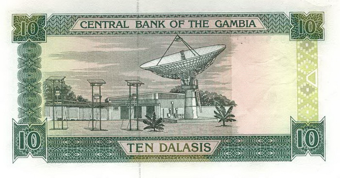ÐбÑаÑÐ½Ð°Ñ ÑÑоÑона банкноÑÑ Ðамбии номиналом 10 ÐалаÑи