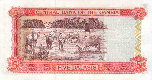 ÐбÑаÑÐ½Ð°Ñ ÑÑоÑона банкноÑÑ Ðамбии номиналом 5 ÐалаÑи