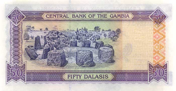 ÐбÑаÑÐ½Ð°Ñ ÑÑоÑона банкноÑÑ Ðамбии номиналом 50 ÐалаÑи