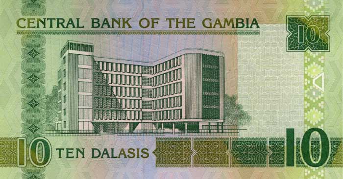 ÐбÑаÑÐ½Ð°Ñ ÑÑоÑона банкноÑÑ Ðамбии номиналом 10 ÐалаÑи