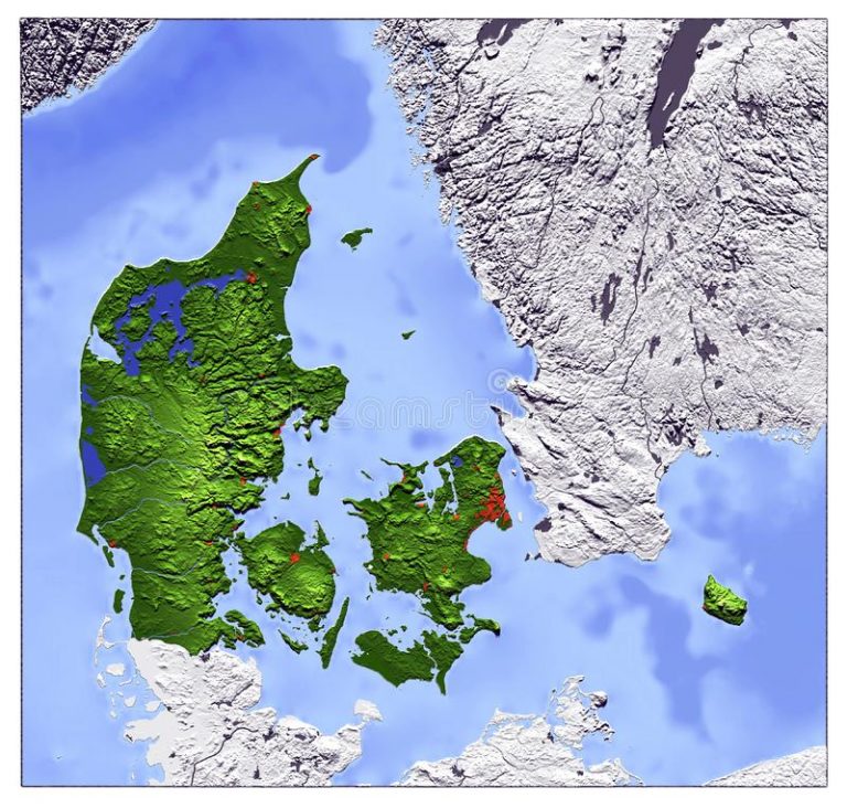 Физическая карта дании