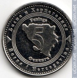Монета > 5 фенингов, 2005-2017 - Босния и Герцеговина - obverse