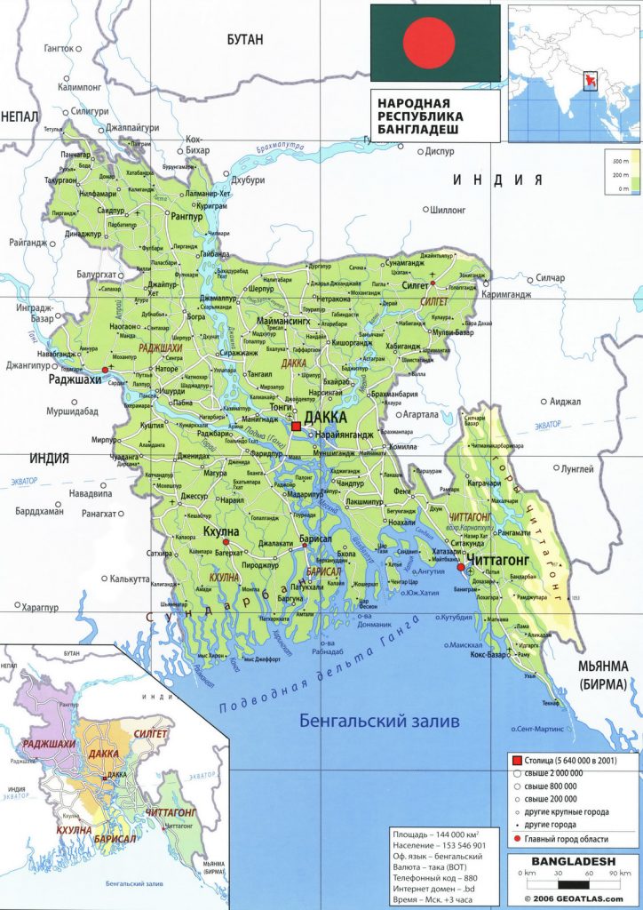Карта бангладеша на русском языке